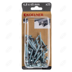 WKRĘTY SAMOWIERCĄCE B-OC 4,8 X 45 MM Z PODKŁADKĄ - T BLISTER 25 SZT. KOELNER