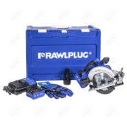 PILARKA TARCZOWA 18 V 165 MM 2X AKUMULATOR 5,0 AH ŁADOWARKA 6,5 A WALIZKA PLASTIKOWA RAWLPLUG