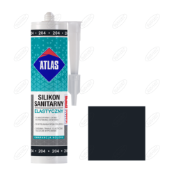 SILIKON SANITARNY ELASTYCZNY 204 CZARNY 280 ML ATLAS