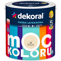 LATEKSOWA FARBA MOC KOLORU BEŻOWY JASNY 2,5 L DEKORAL