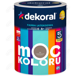 LATEKSOWA FARBA MOC KOLORU KAWOWA PRALINKA 5 L DEKORAL