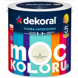 LATEKSOWA FARBA MOC KOLORU KLASYCZNY ALABASTER 2,5 L DEKORAL