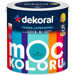 LATEKSOWA FARBA MOC KOLORU TURKUSOWA GŁĘBIA 2,5 L DEKORAL