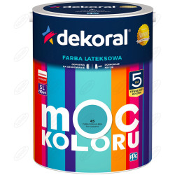 LATEKSOWA FARBA MOC KOLORU TURKUSOWA GŁĘBIA 5 L DEKORAL