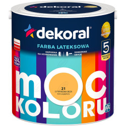 LATEKSOWA FARBA MOC KOLORU CYTRYNOWA BEZA 2,5 L DEKORAL