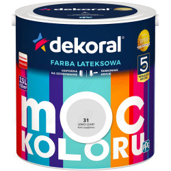 LATEKSOWA FARBAMOC KOLORU LEKKO SZARY 2,5 L DEKORAL