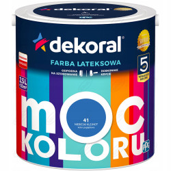 LATEKSOWA FARBA MOC KOLORU NIEBIESKI KLEJNOT 2,5 L DEKORAL