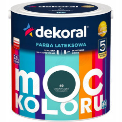 LATEKSOWA FARBA MOC KOLORU ZIELONA GŁĘBIA 2,5 L DEKORAL