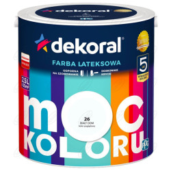 LATEKSOWA FARBA MOC KOLORU BIAŁY DOM 2,5 L DEKORAL