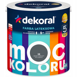 LATEKSOWA FARBA MOC KOLORU CIEMNY POPIELATY 2,5 L DEKORAL