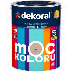 LATEKSOWA FARBA MOC KOLORU KARMELOWY BEŻ 5 L DEKORAL