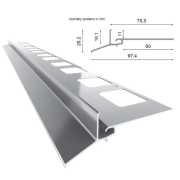 PROFIL OKAPOWY PROSTY K102 200 CM RAL 7024 RENOPLAST