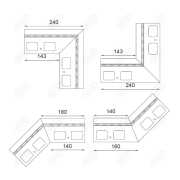 NAROŻNIK ZEWNĘTRZNY K102 90 STOPNI RAL 7024 RENOPLAST