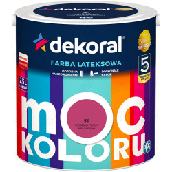 LATEKSOWA FARBA MOC KOLORU POWABNA FUKSJA 2,5 L DEKORAL