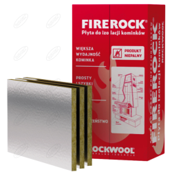 PŁYTY KOMINKOWE WYSOKOTEMPERATUROWE FIREROCK GRUBOŚĆ 25 MM 1000/600 4,8 M2/OPAKOWANIE 57,6 M2/PALETA ROCKWOOL