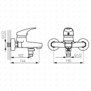 Do wanien jednouchwytowa ścienna Ferro One chrom