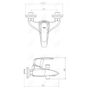 Bateria wannowa jednouchwytowa ścienna Ferro Metalia chrom