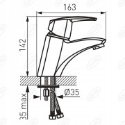 Bateria umywalkowa stojąca Ferro Metalia 56 chrom