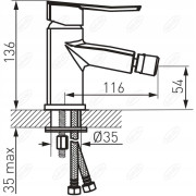Bateria bidetowa Ferro Veneto VerdeLine chrom