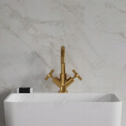 Bateria umywalkowa stojąca Omnires Modern złoty
