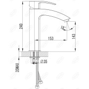 Bateria umywalkowa stojąca Omnires Murray chrom