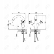 Bateria umywalkowa stojąca Omnires RETRO chrom