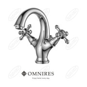 Bateria umywalkowa stojąca Omnires RETRO chrom