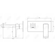 Bateria umywalkowa podtynkowa Omnires Parma grafitowy