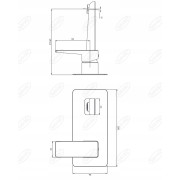 Bateria umywalkowa podtynkowa Omnires Parma grafitowy