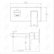 Bateria umywalkowa podtynkowa Omnires Parma grafitowy
