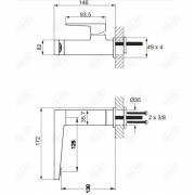 Bateria umywalkowa stojąca Omnires FRESH chrom