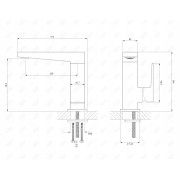 Bateria umywalkowa stojąca Omnires FRESH chrom