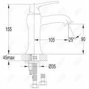 Bateria umywalkowa stojąca Omnires Art deco