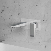 OMNIRES PARMA PM7415CRB | Bateria umywalkowa podtynkowa biała/chrom, minimalistyczny design, oszczędność wody