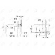 OMNIRES Y Y1215HGL | Bateria umywalkowa podtynkowa złota PVD, oszczędność wody, nowoczesny design