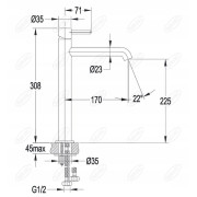 OMNIRES Y Y1212GL | Bateria umywalkowa wysoka złota PVD, nowoczesny design, oszczędność wody