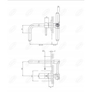 Bateria umywalkowa podtynkowa Omnires grafitowy