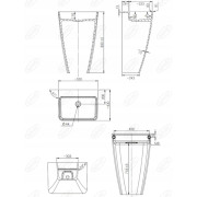 Umywalka Stojąca prostokątna Omnires Parma M 55 cm biały