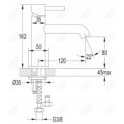 OMNIRES Y Y1210NGR | Nowoczesna bateria umywalkowa stojąca grafit