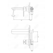 Bateria umywalkowa podtynkowa Omnires HUDSON chrom