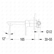 Bateria umywalkowa podtynkowa Omnires HUDSON chrom