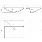 OMNIRES NAXOS M+ umywalka meblowa 60x46 cm | Biała, kompozytowa, nowoczesny design