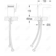 Bateria umywalkowa stojąca Omnires Cascade chrom