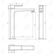 Bateria umywalkowa stojąca Omnires Parma chrom