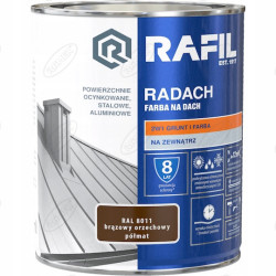 RAFIL RADACH FARBA NA DACH BRĄZOWY ORZECH, RAL8011, PÓŁMAT,750ML,ŚNIEŻKA