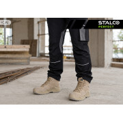 Stalco Defender High OB – męskie buty robocze wysokie, beżowe, wiązane, rozmiar 38, bez podnoska, FO/SR