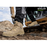 Stalco Defender High OB – męskie trzewiki robocze beżowe, bez podnoska, rozmiar 44, całoroczne