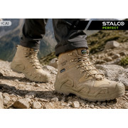 Stalco Defender High OB – męskie buty robocze wysokie, beżowe, rozmiar 42, bez podnoska, FO/SR