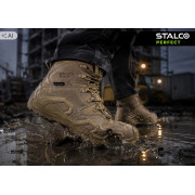Stalco Defender High OB – męskie trzewiki wysokie wiązane, beżowe, bez podnoska, rozmiar 39
